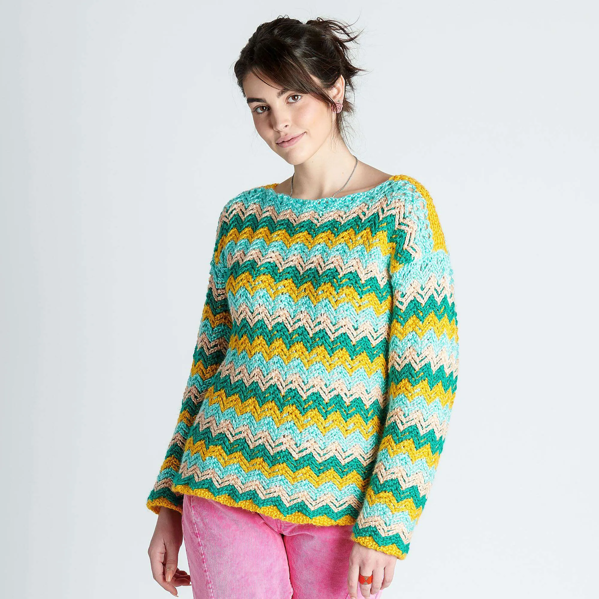 Caron Zig Zag Crochet Pullover