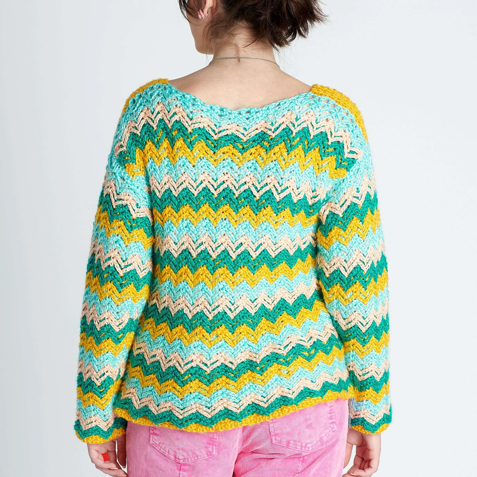 Caron Zig Zag Crochet Pullover