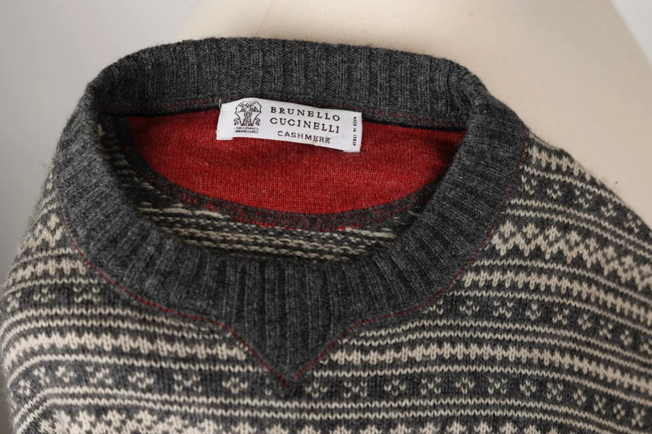 Cashmere Printed Pullover Sweater