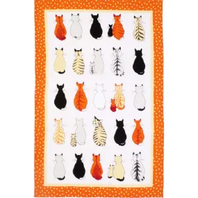 Cats in Waiting , Cotton Tea Towel