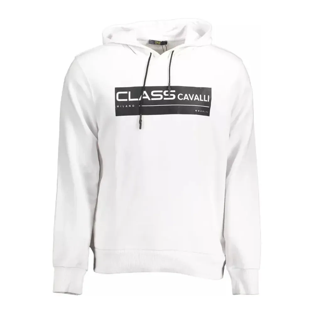 Cavalli Class White Cotton Men Sweater