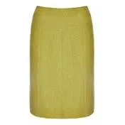 Chartreuse Boiled Wool A-Line Panel Skirt