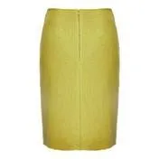 Chartreuse Boiled Wool A-Line Panel Skirt