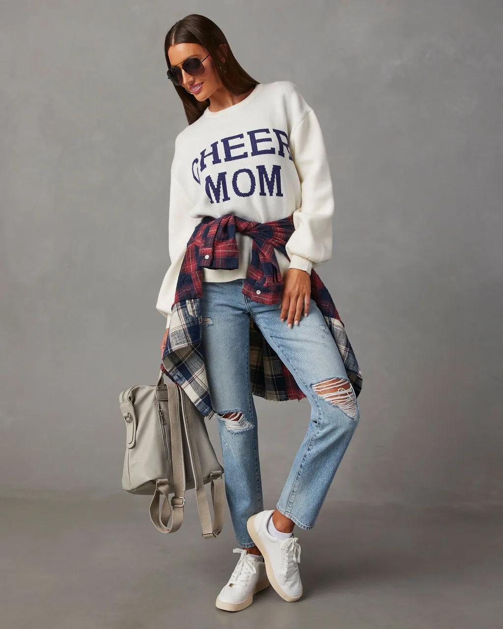 Cheer Mom Knit Pullover Sweater