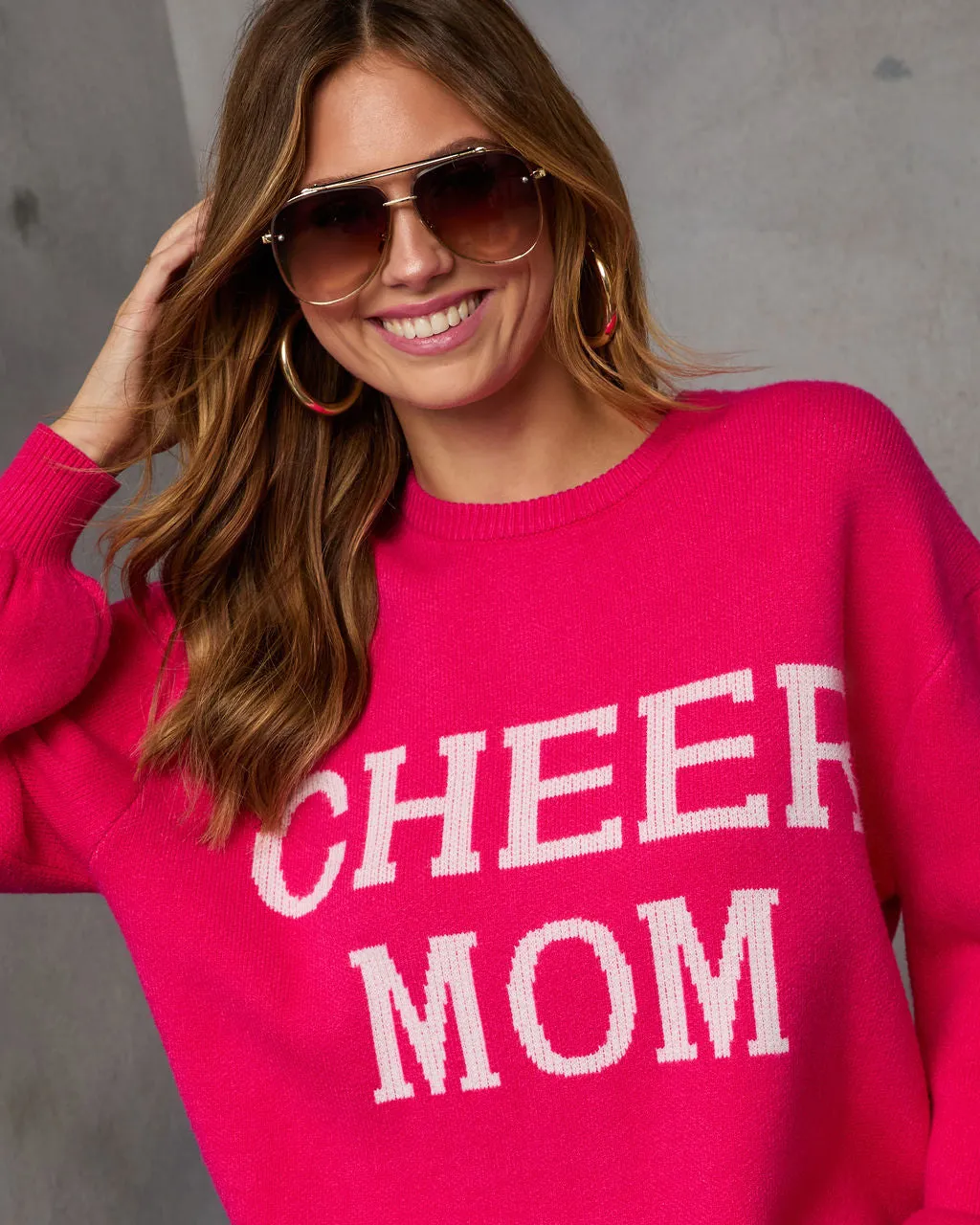 Cheer Mom Knit Pullover Sweater