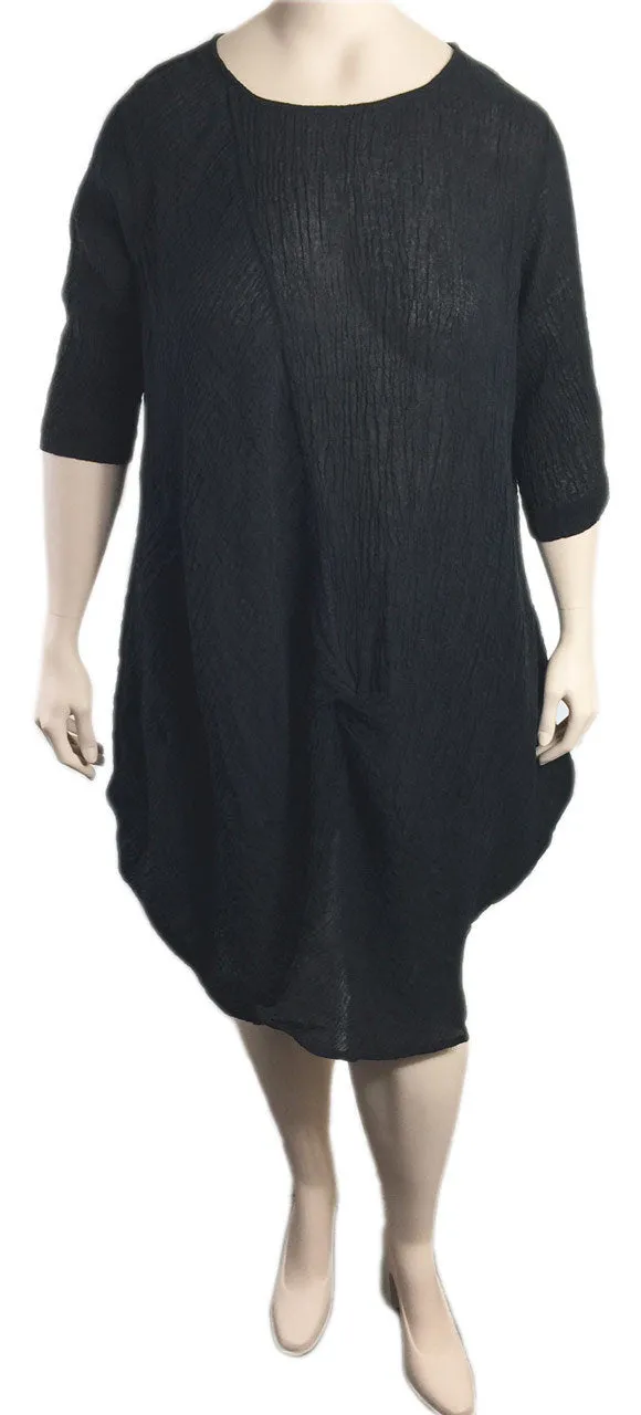 Cheyenne Black Linen Gauze Dress