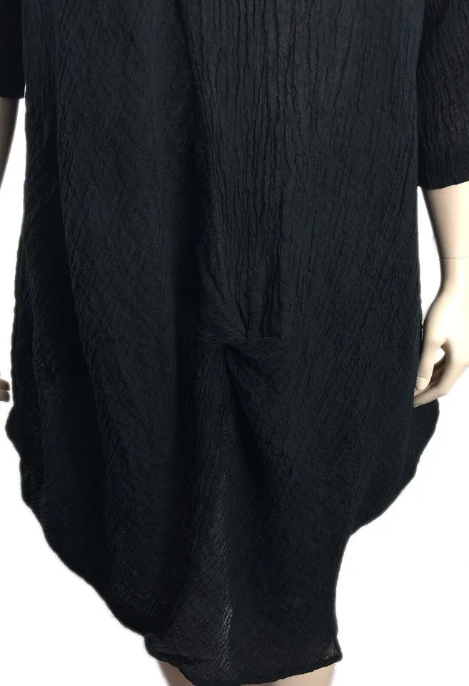 Cheyenne Black Linen Gauze Dress