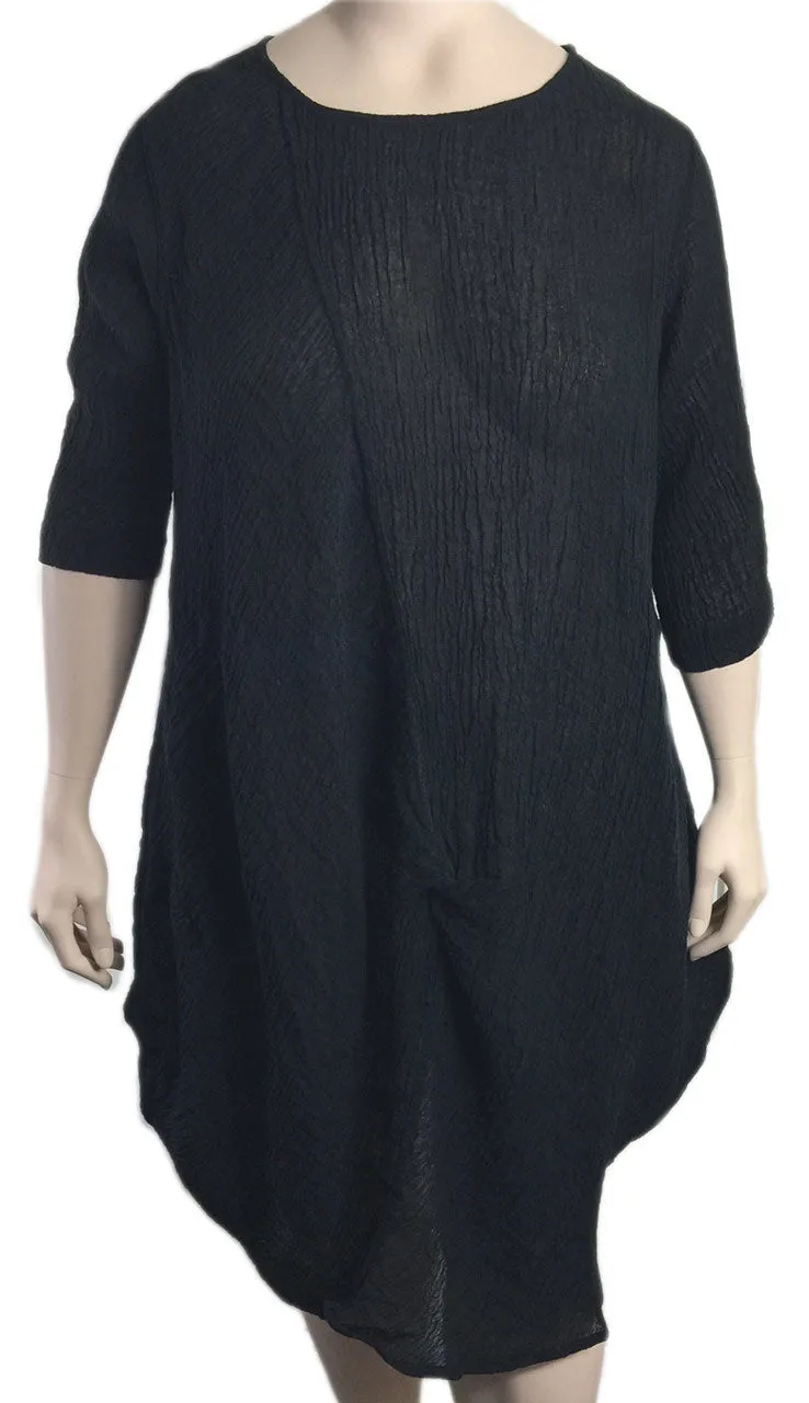 Cheyenne Black Linen Gauze Dress