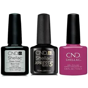 CND - Shellac Xpress5 Combo - Base, Top & Brazen (0.25 oz)