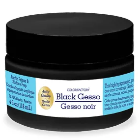 Color Factory Media: Gesso (118ml) Acrylic Primer & Surface Prep-Black, 4oz