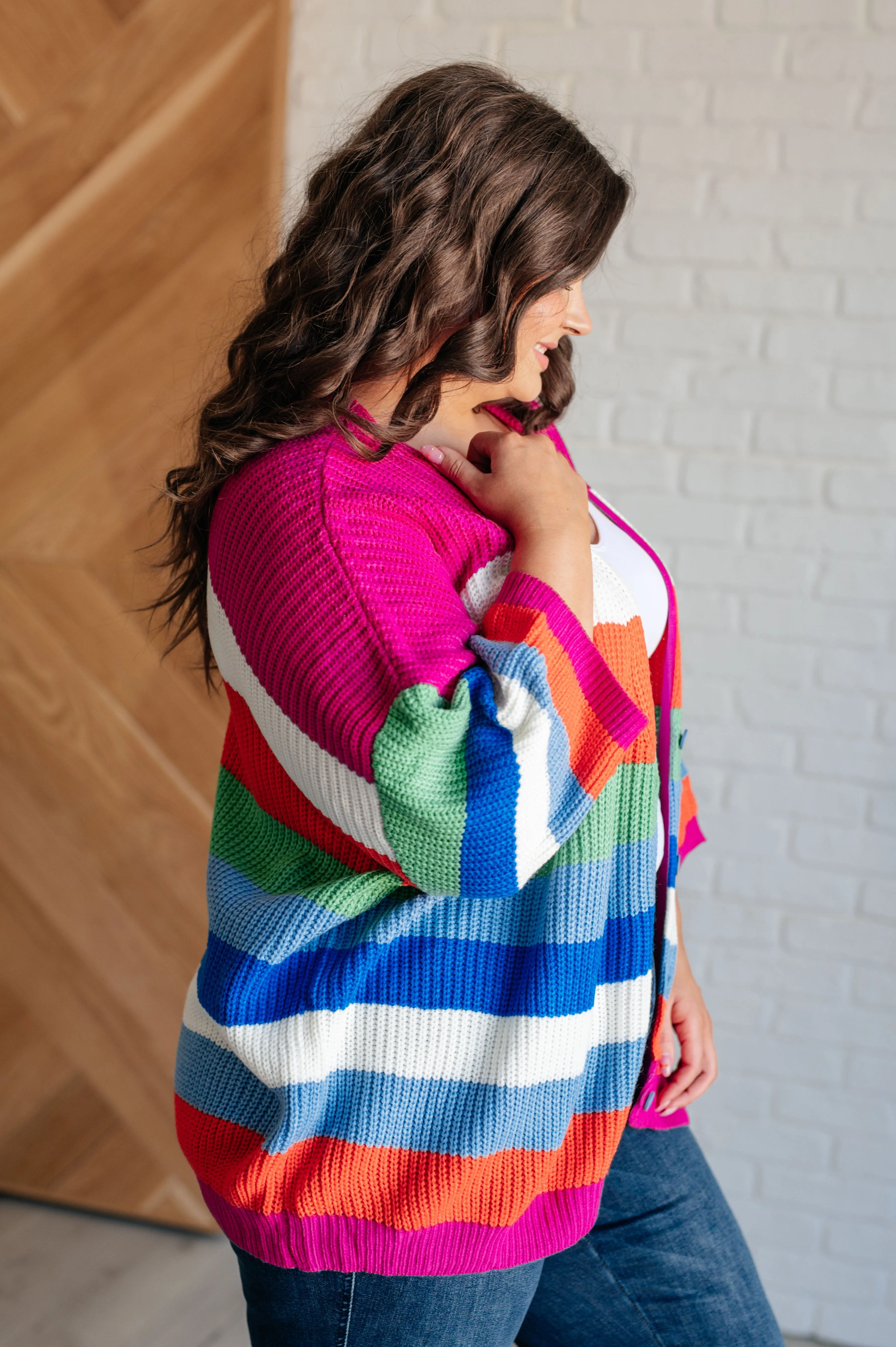 Colorful Button Down Cardigan