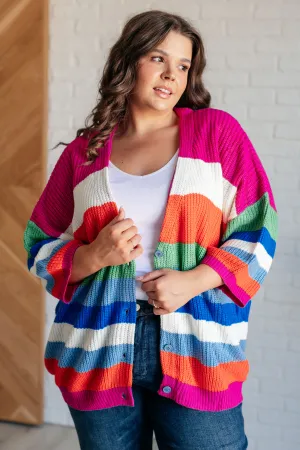 Colorful Button Down Cardigan