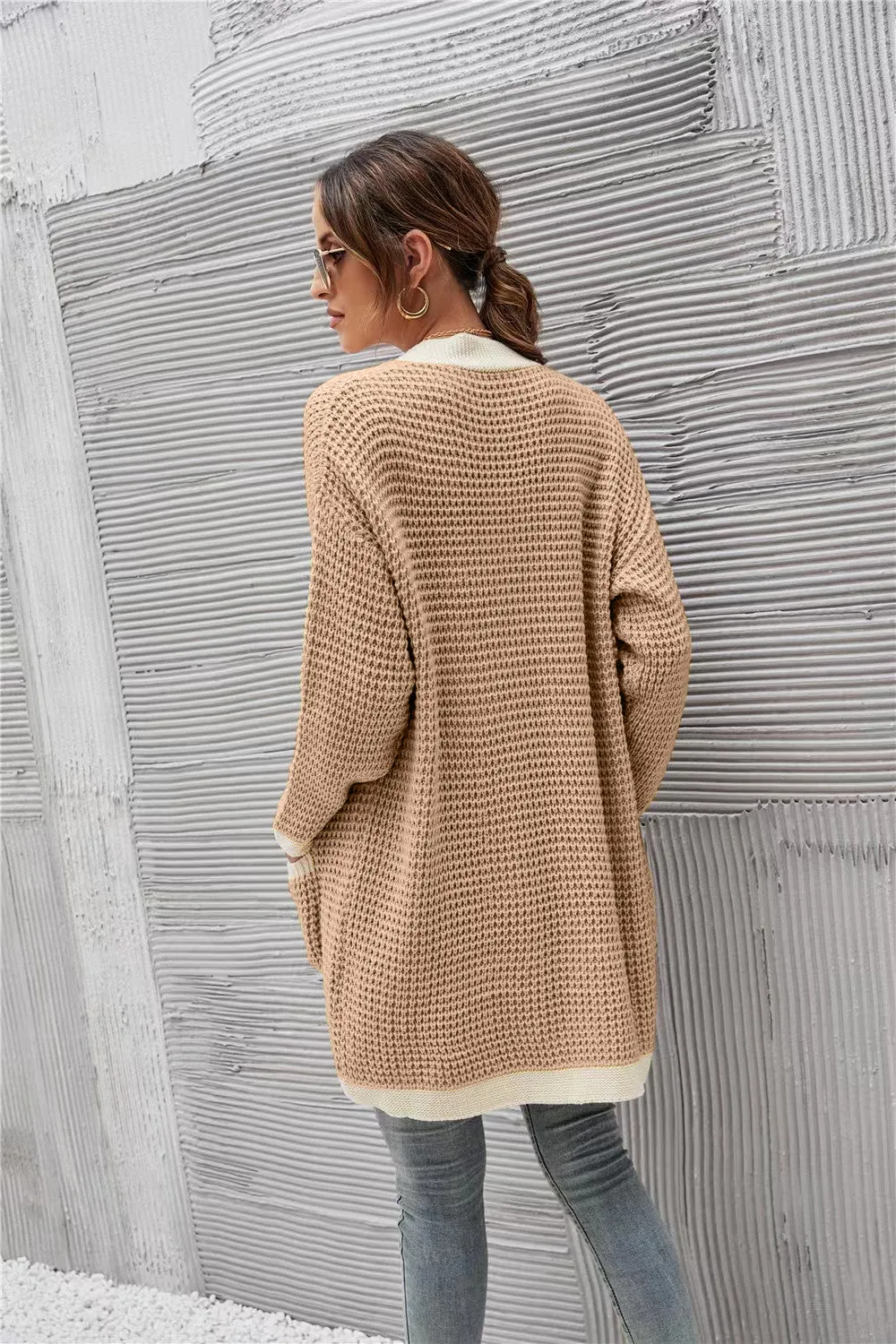 Contrast Binding Knit Cardigan