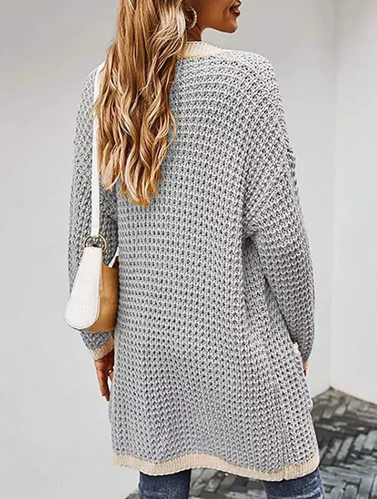 Contrast Binding Knit Cardigan