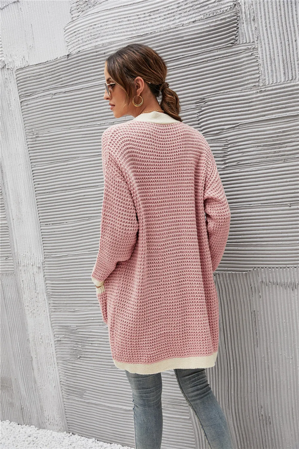 Contrast Binding Knit Cardigan