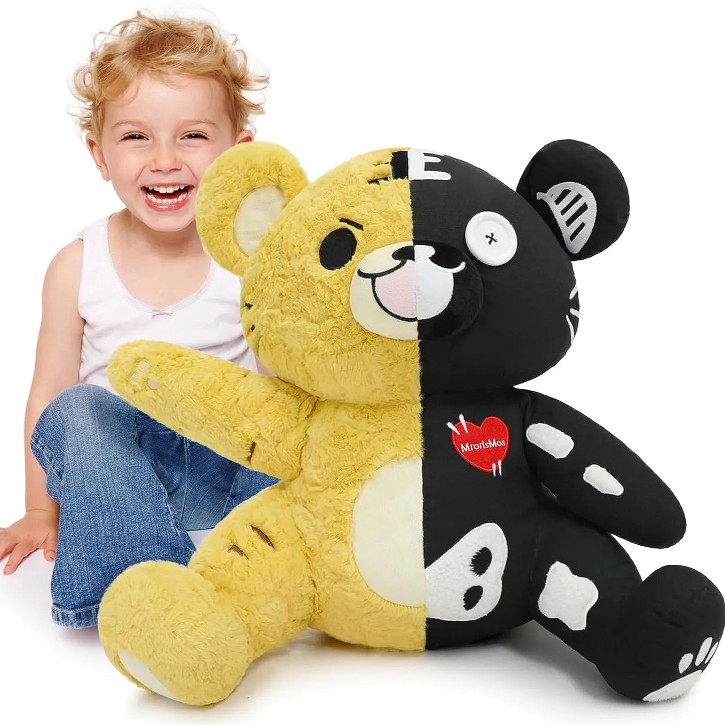 Cool Goth Teddy Bear Stuffed Animal Toy, 20.86 Inches