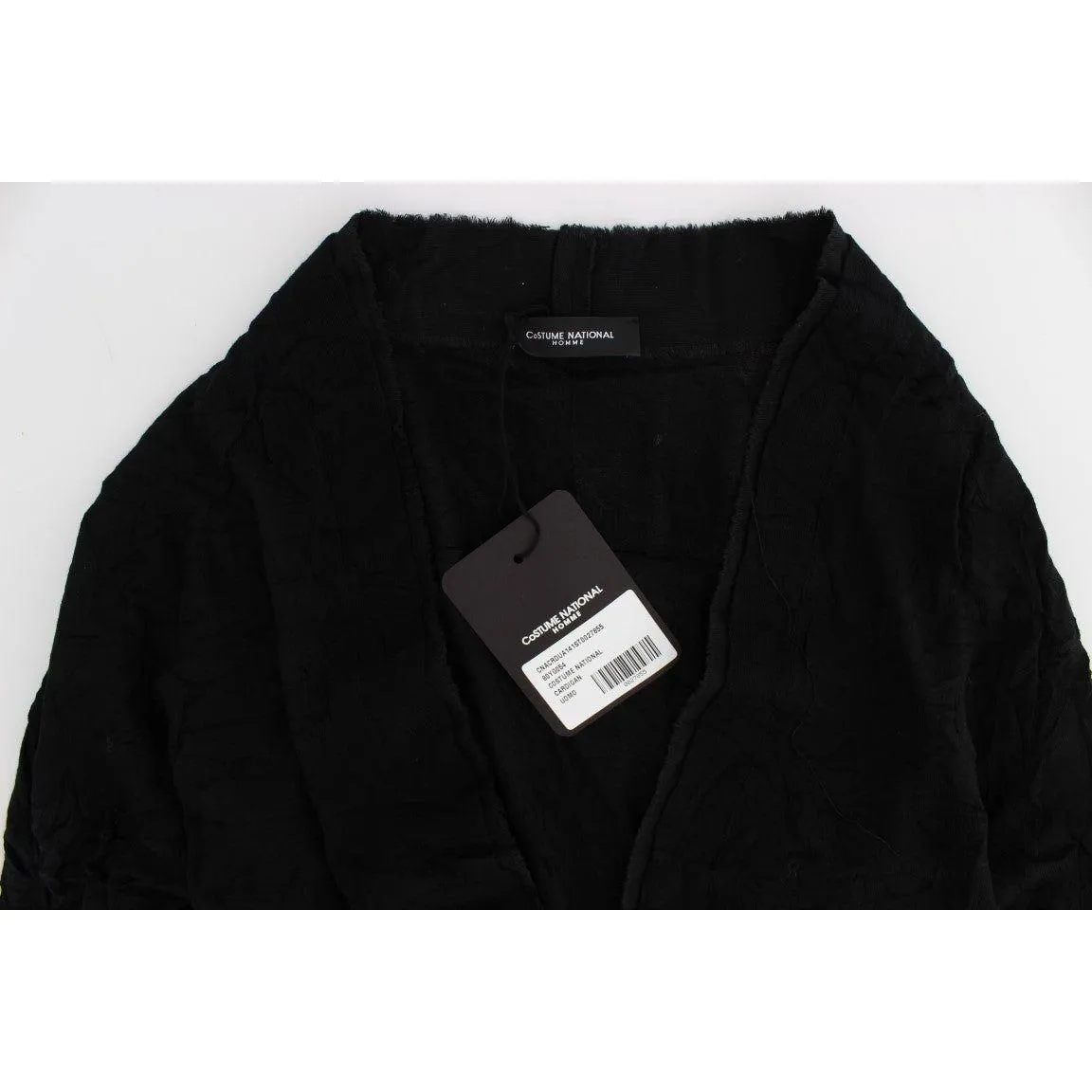 Costume National Elegant Black Merino Wool Cardigan