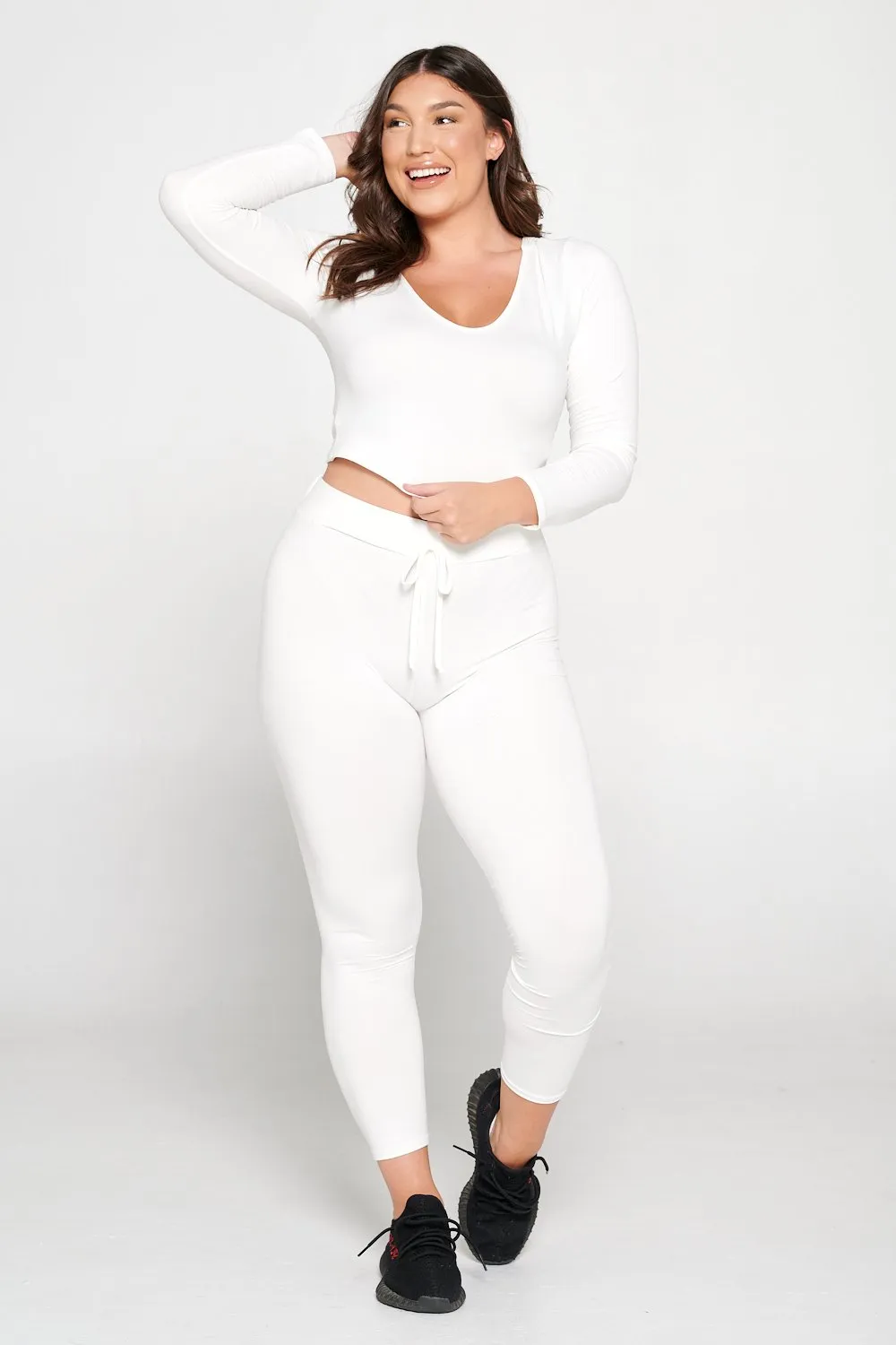 Crop Pullover Hoodie and Sweatpants Set