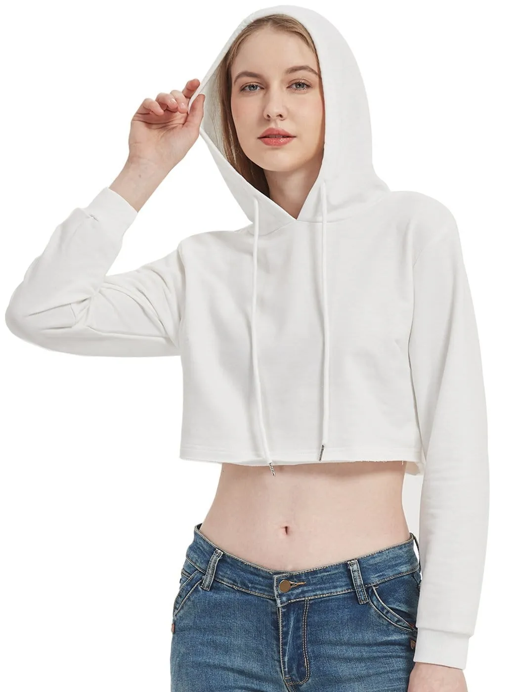 Crop Top Sweatshirt Long Sleeve Hoodie Pullover