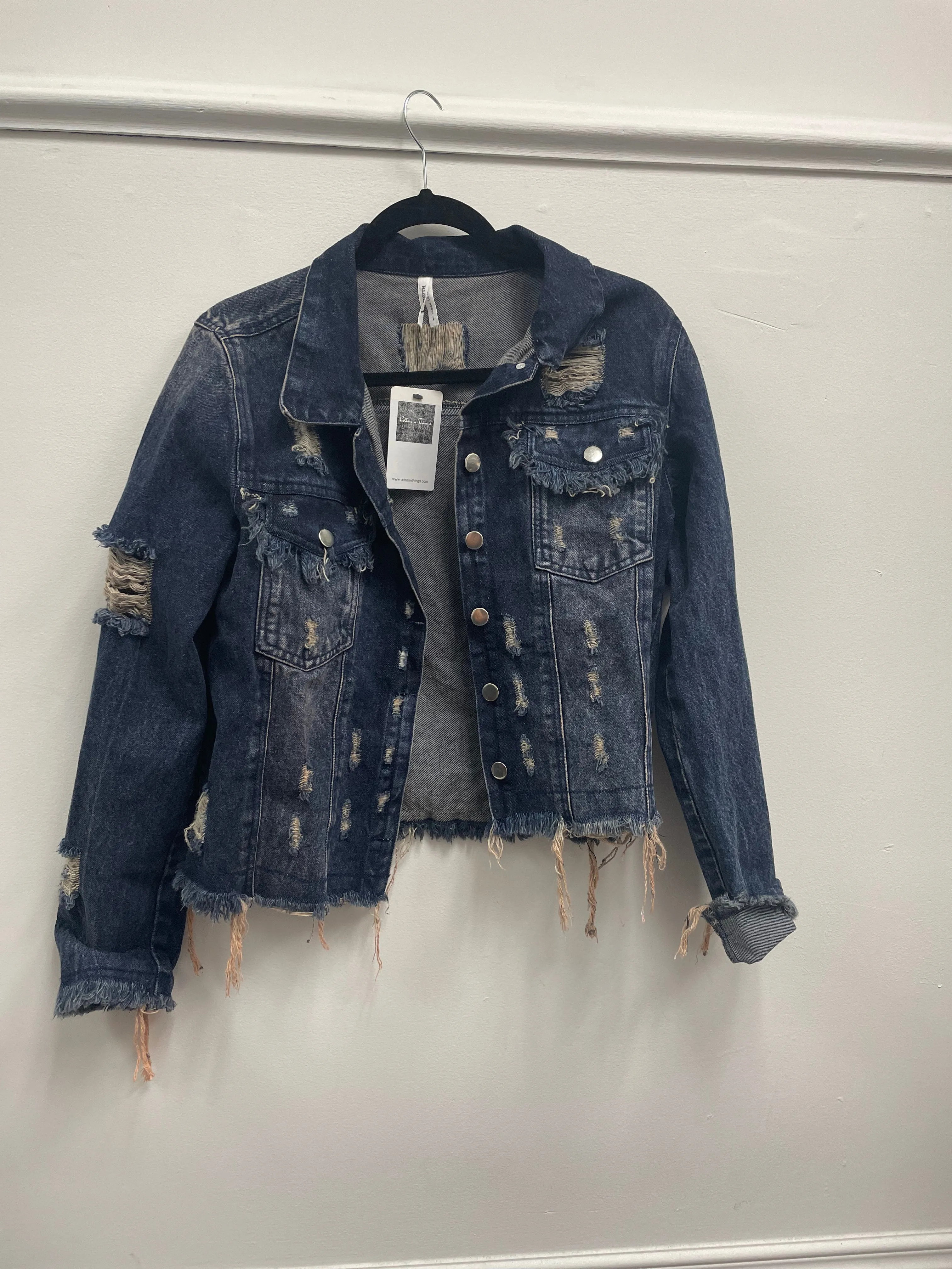 Cropped Denim Jacket Graffiti