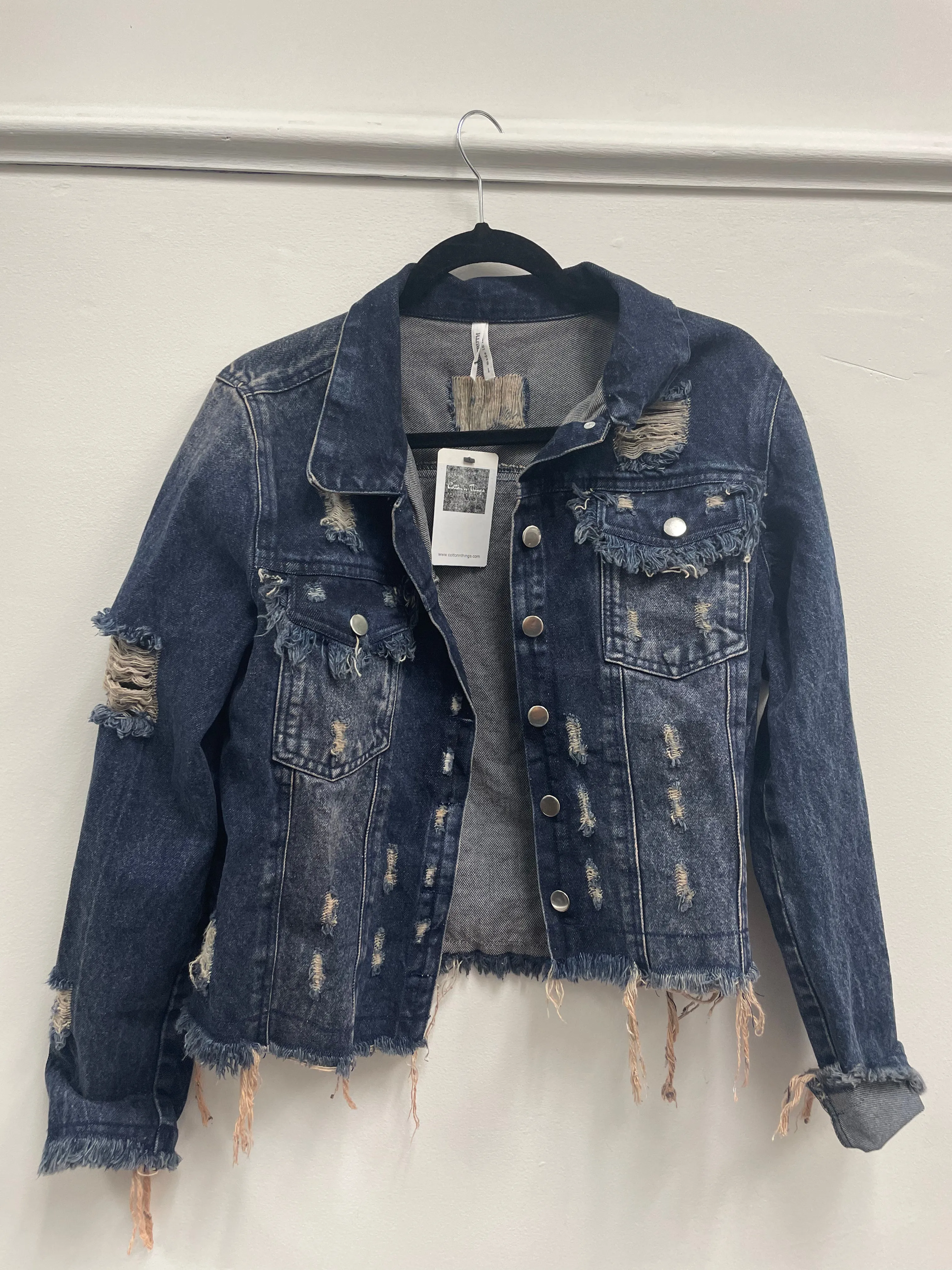 Cropped Denim Jacket Graffiti