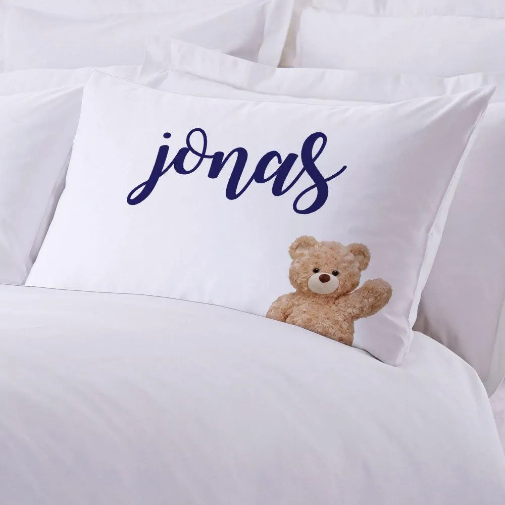 Cuddly Teddy Bear Personalized Sleeping Pillowcase