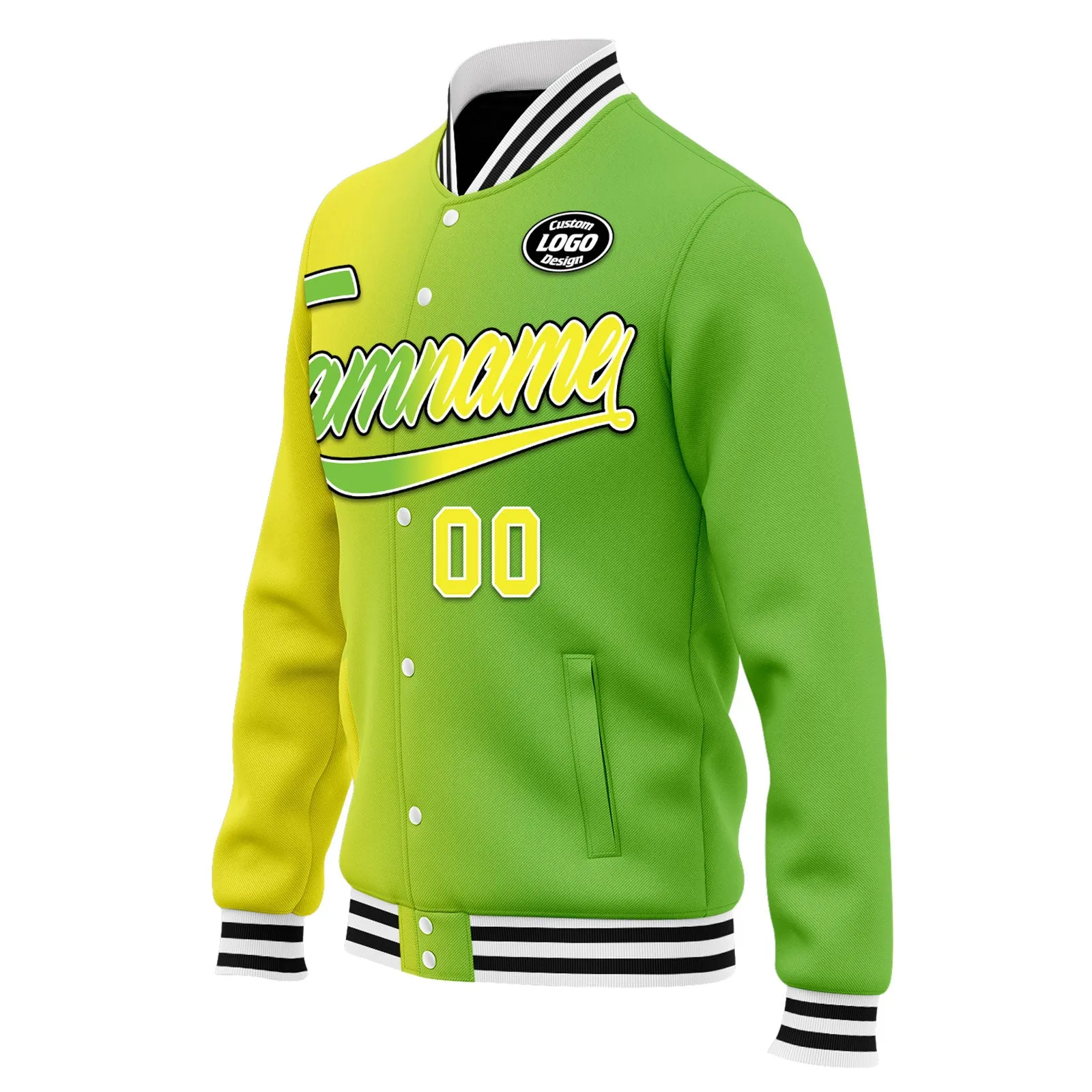 Custom Gradient Fashion Jacket Bomber Full-Snap Varsity Letterman Personalized Jacket FZ005-D028015-12