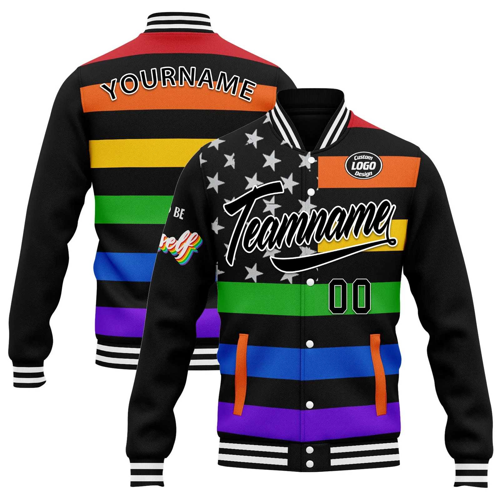 Custom Jacket Bomber Full-Snap Varsity Letterman Personalized Jacket FZ005-D025003-2