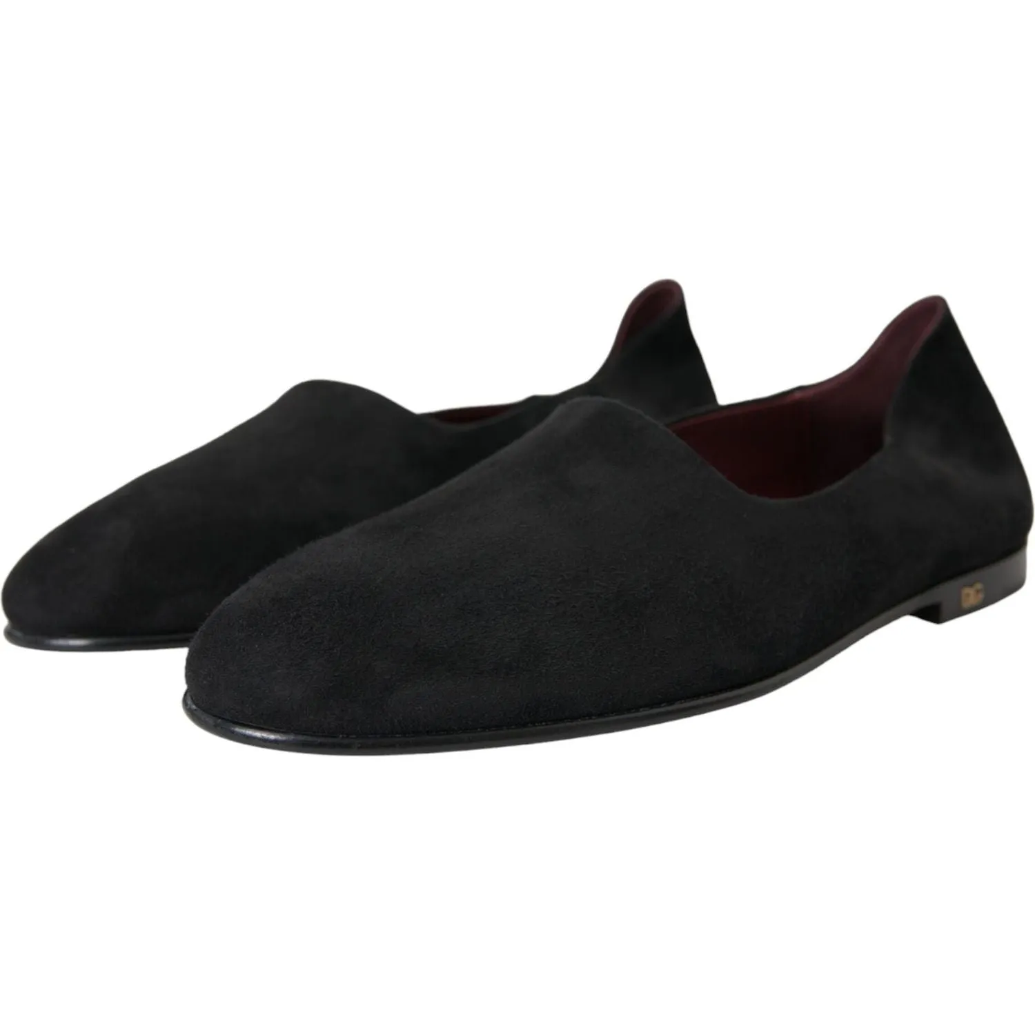 Dolce & Gabbana Black Suede Loafers Formal Dress Slip On Shoes