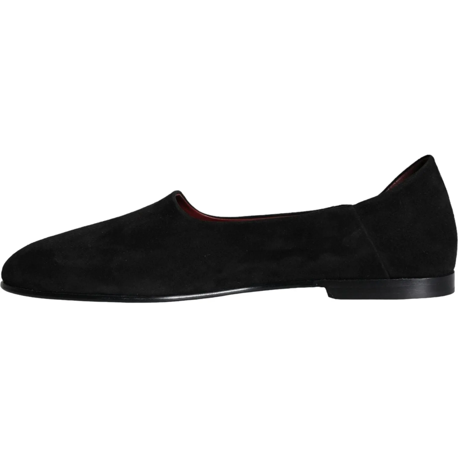 Dolce & Gabbana Black Suede Loafers Formal Slip On Shoes