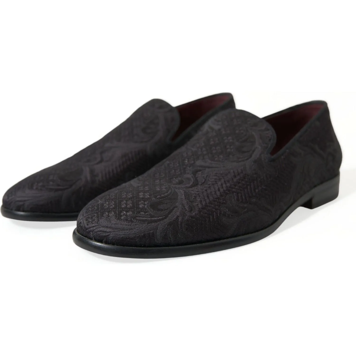 Dolce & Gabbana Elegant Black Brocade Dress Loafers