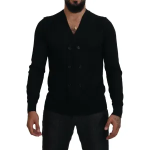 Dolce & Gabbana Elegant Black Cashmere Cardigan Sweater