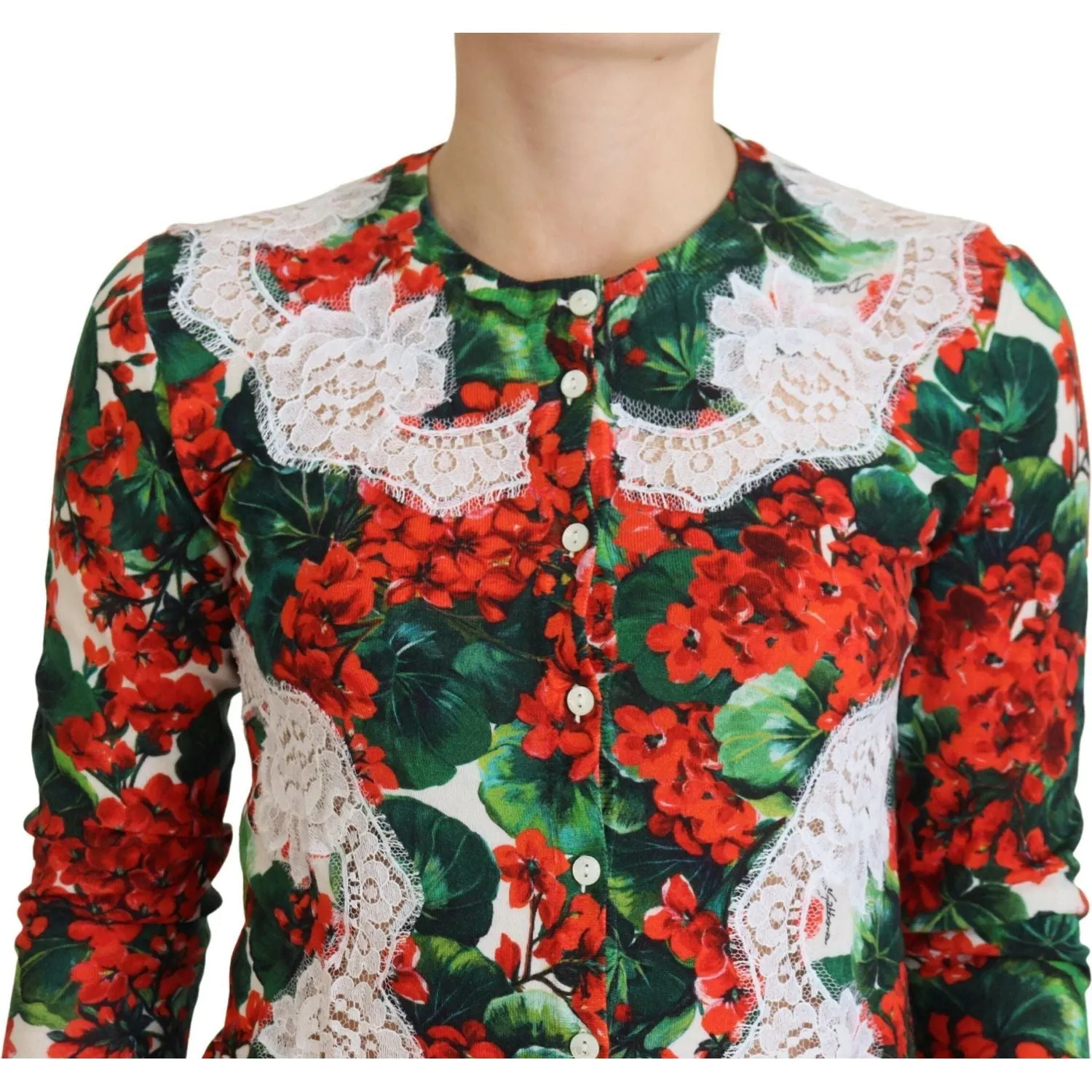 Dolce & Gabbana Elegant Floral Crewneck Cardigan