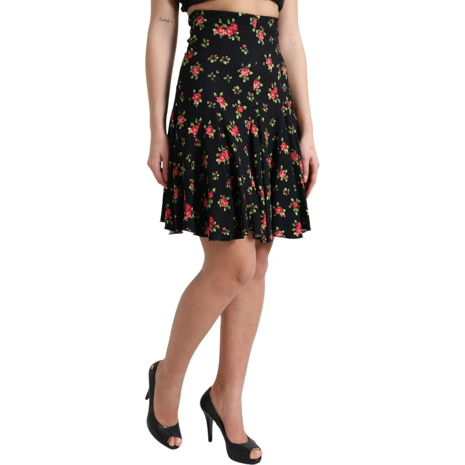 Dolce & Gabbana Floral A-Line Mini Skirt with High Waist