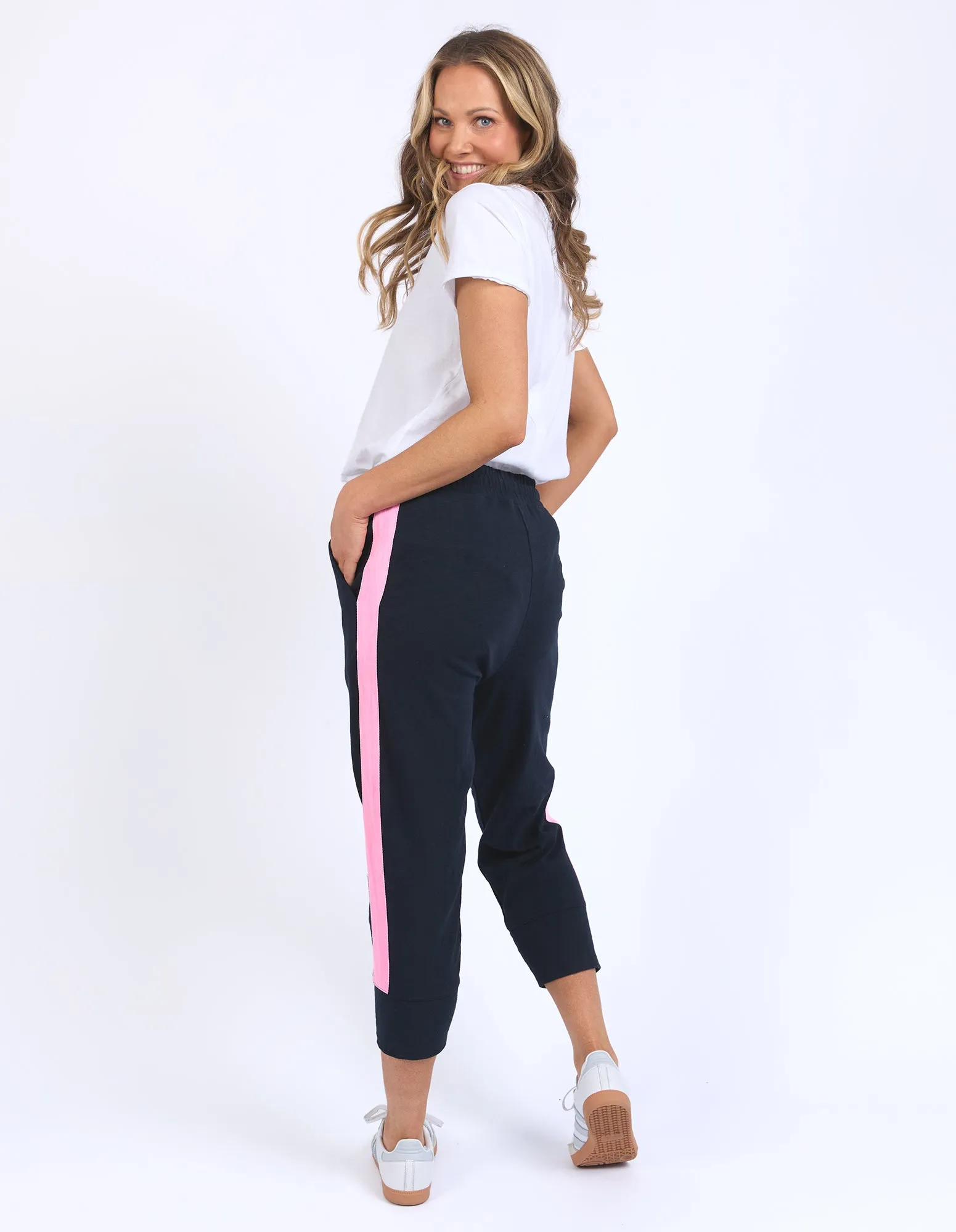 Elm Brunch Pant Side Tape - Navy / Pink