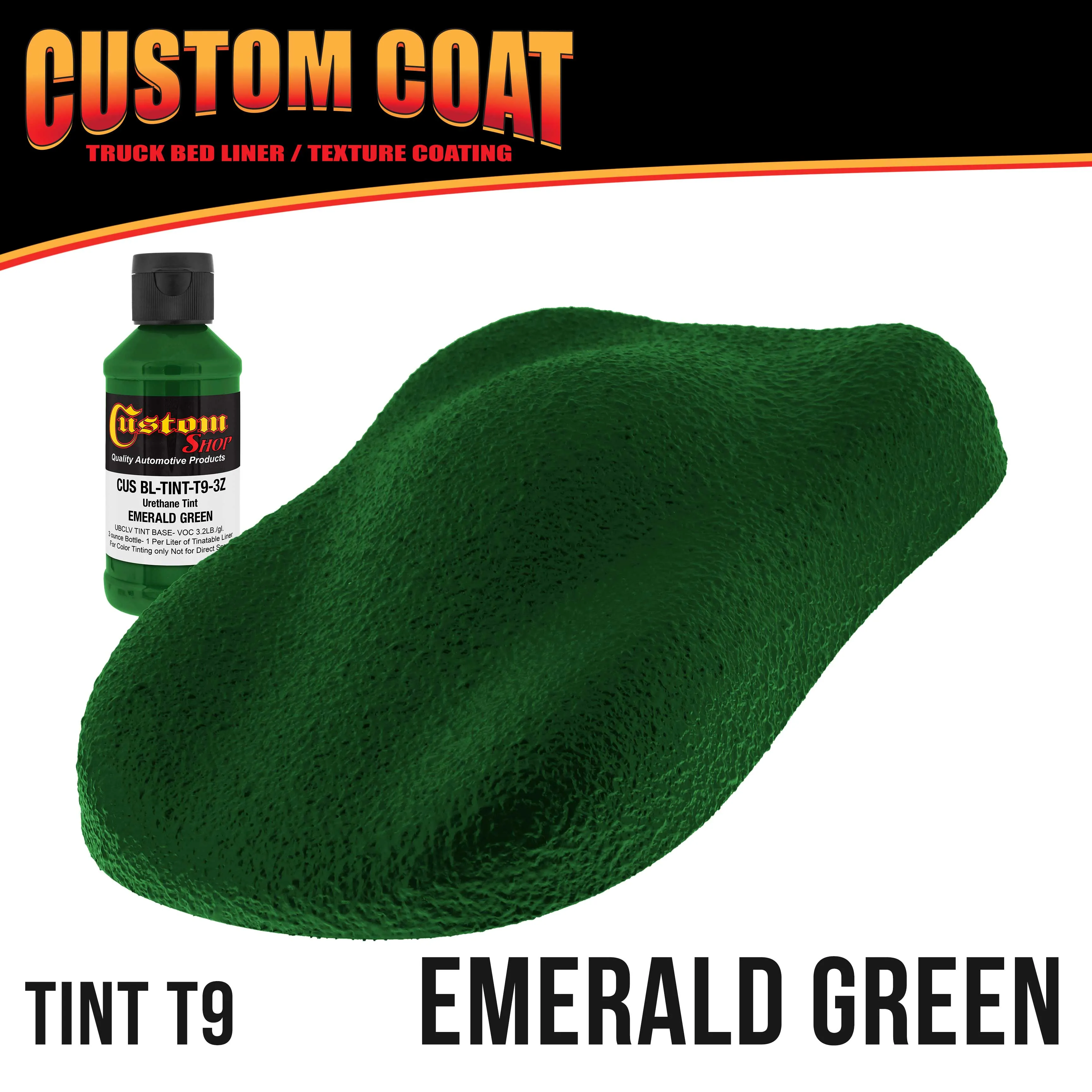 Emerald Green 1.5 Gallon (6 Quart) Urethane Roll-On, Brush-On or Spray-On Truck Bed Liner Kit with Roller and Brush Applicator Kit - Textured Coating