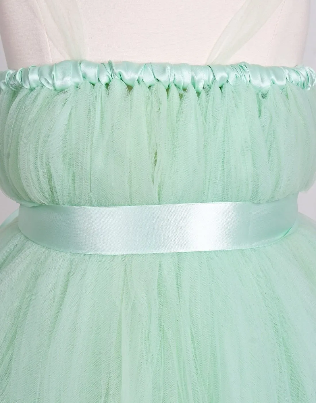 Empyrean Tulle  Floor-Length Dress - Mint