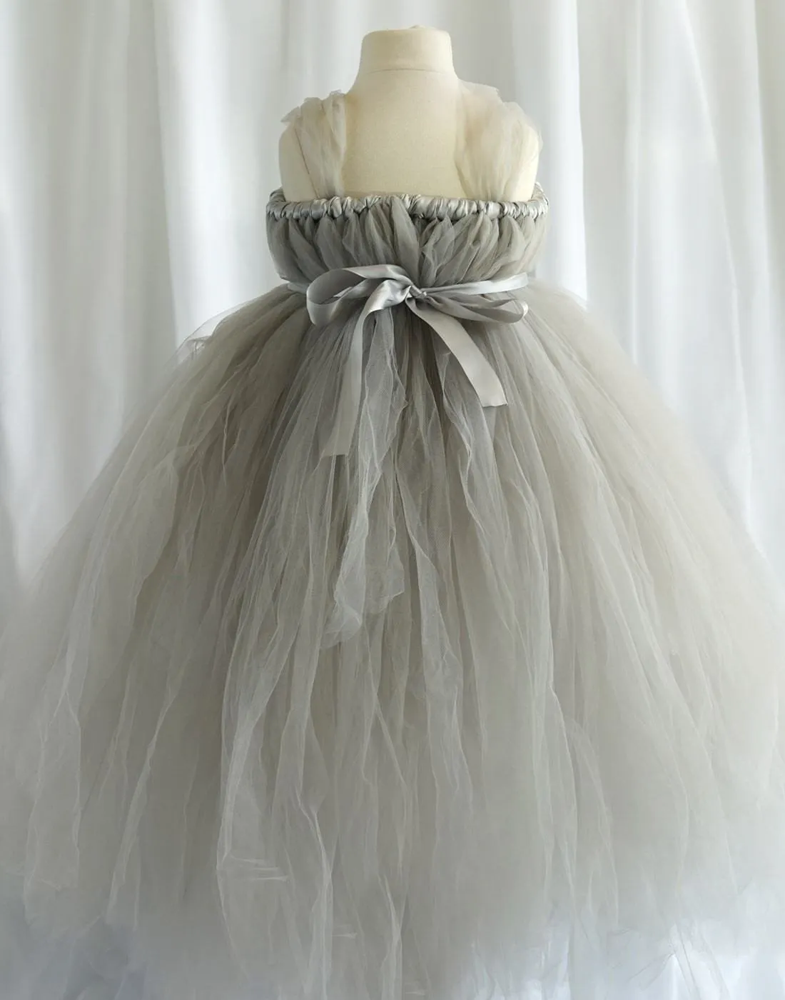 Empyrean Tulle  Floor-Length Dress - Silver