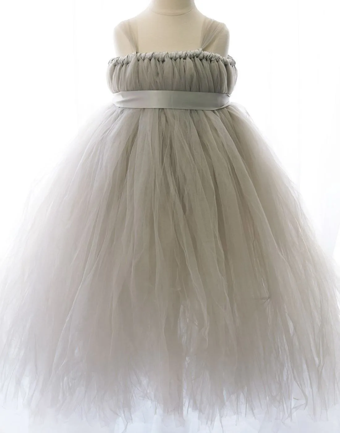 Empyrean Tulle  Floor-Length Dress - Silver