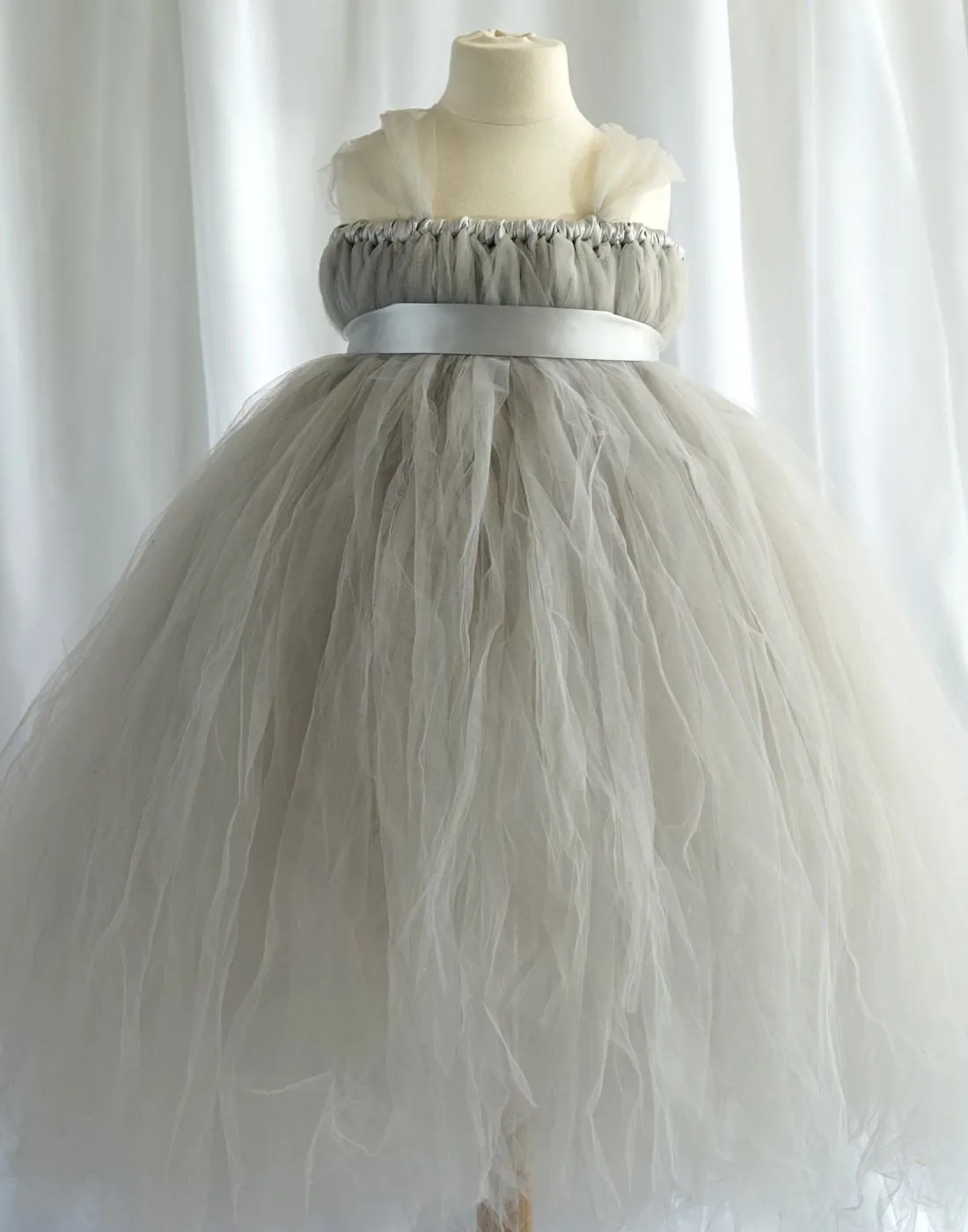 Empyrean Tulle  Floor-Length Dress - Silver