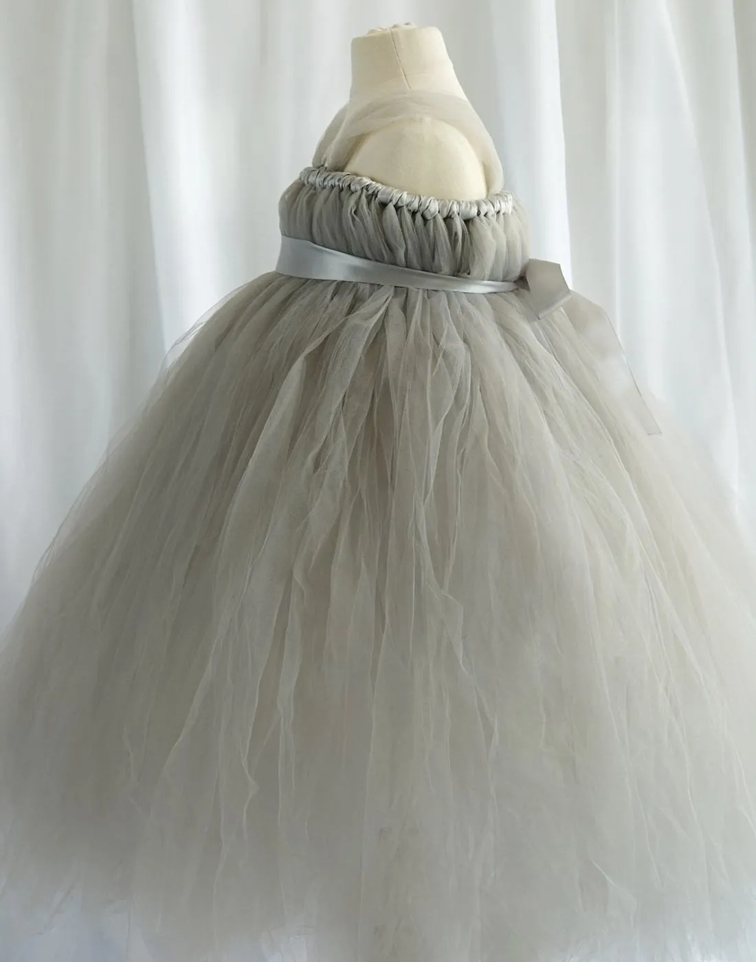 Empyrean Tulle  Floor-Length Dress - Silver