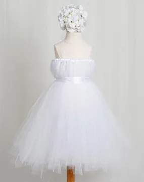 Empyrean Tulle  Floor-Length Dress - White