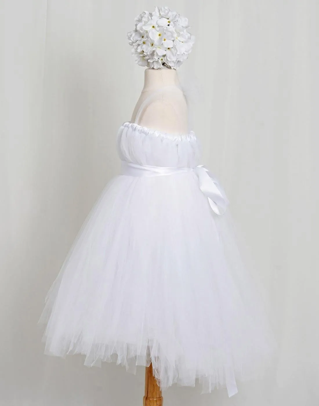 Empyrean Tulle  Floor-Length Dress - White