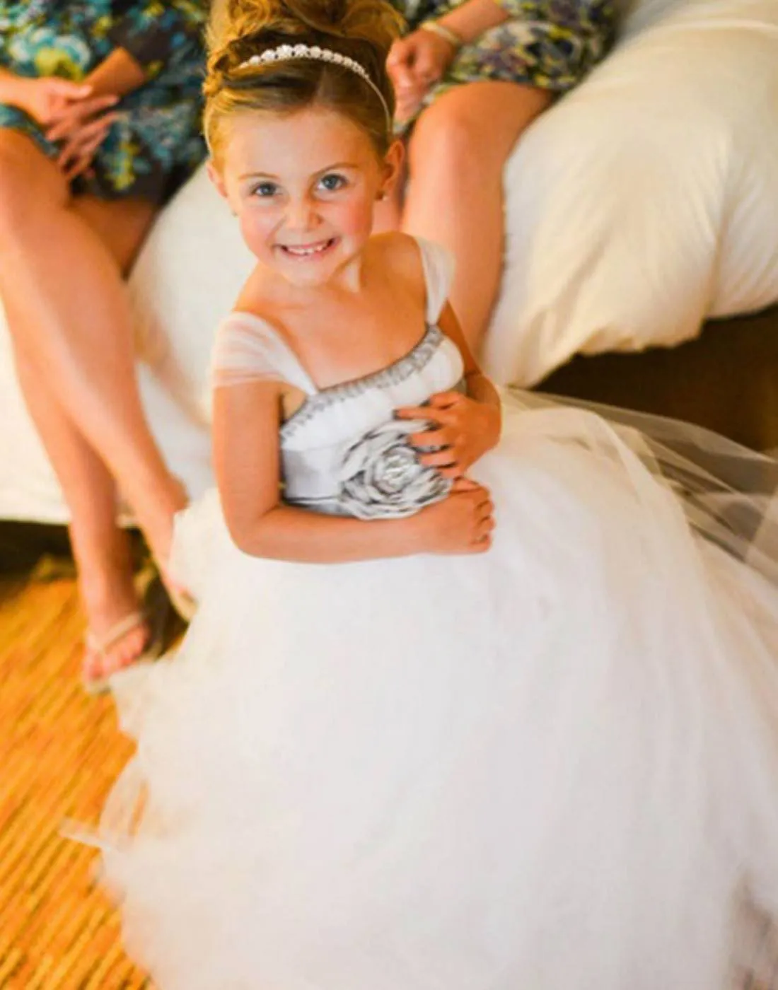 Empyrean Tulle  Floor-Length Dress - White