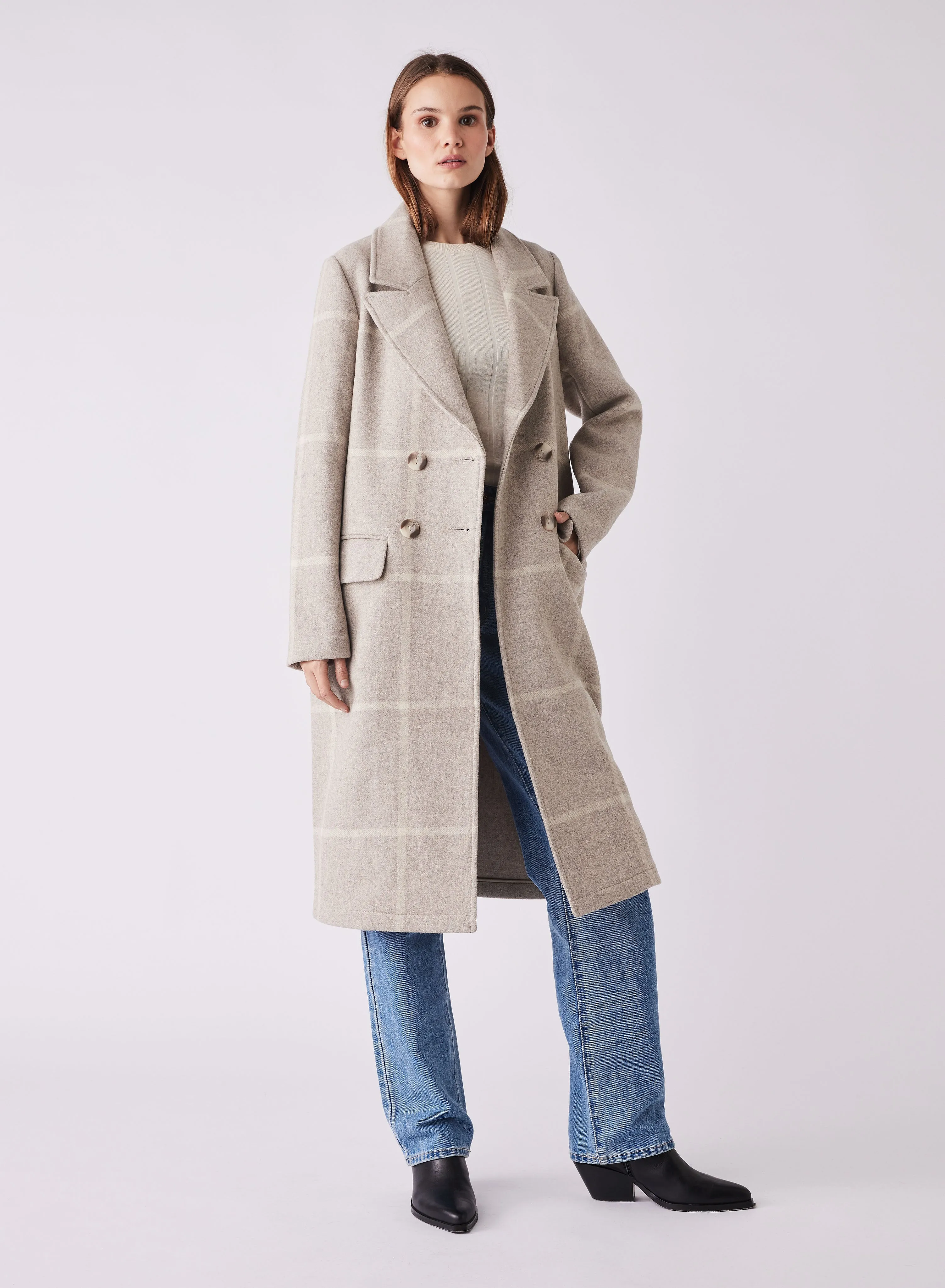 Esmaeé Blanca Coat - Beige Check