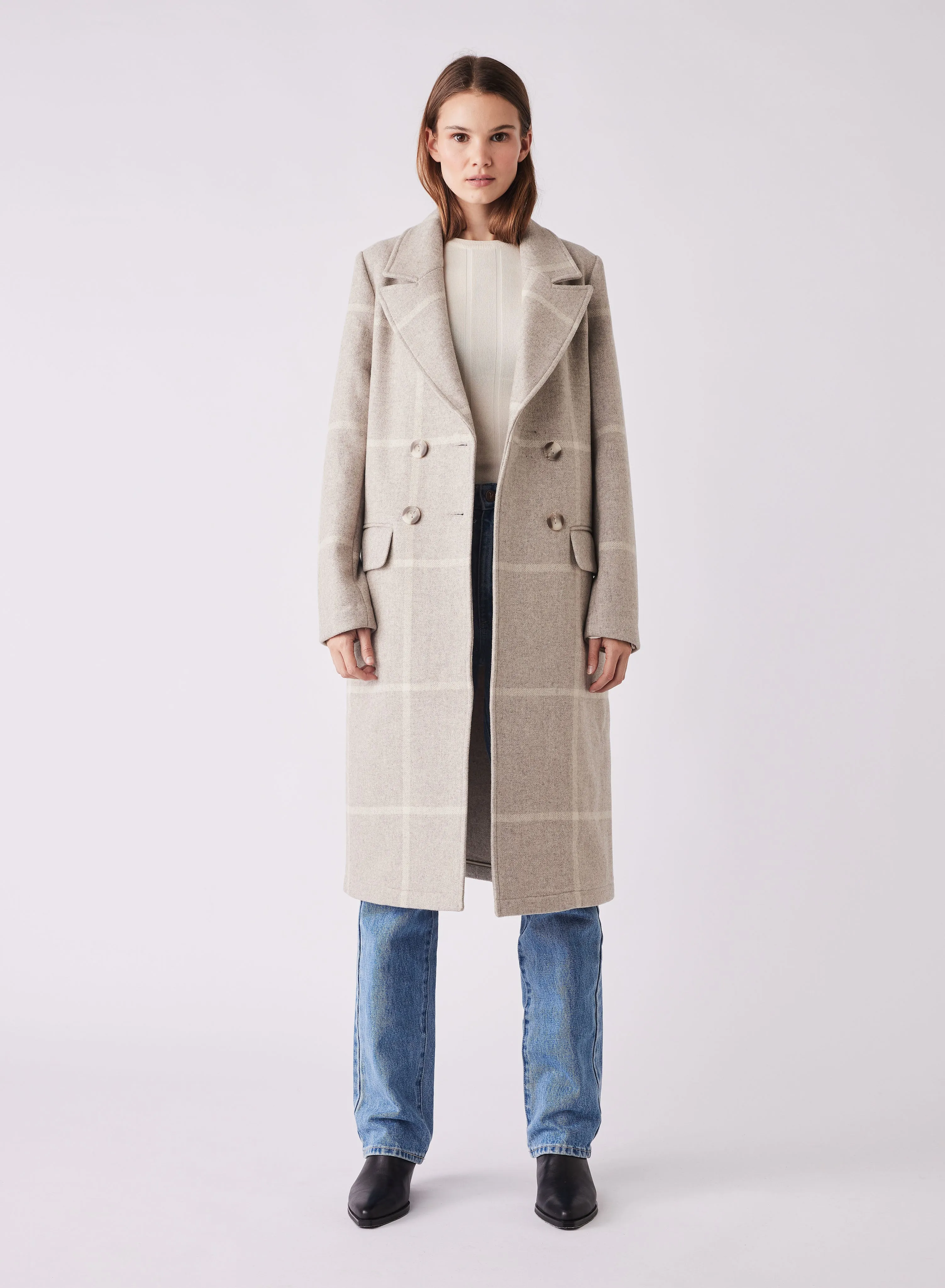 Esmaeé Blanca Coat - Beige Check