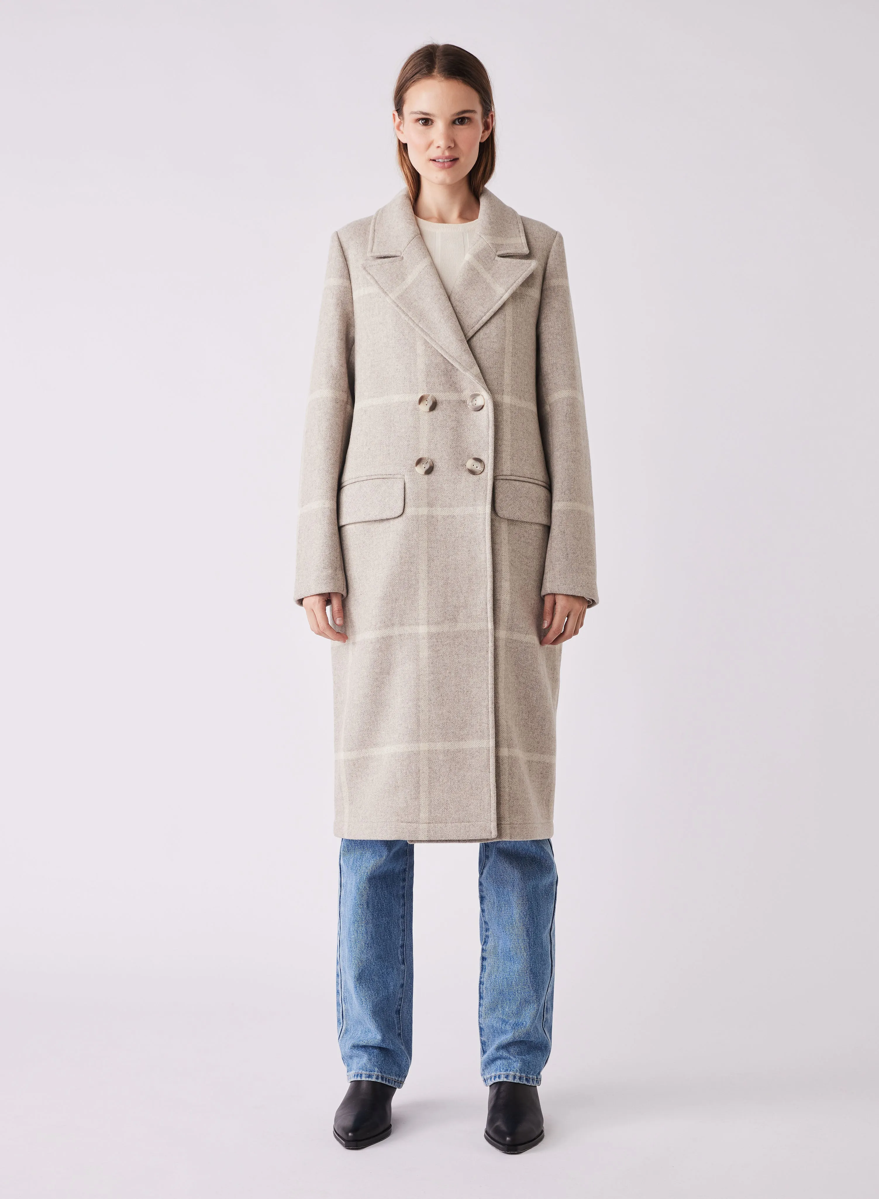 Esmaeé Blanca Coat - Beige Check