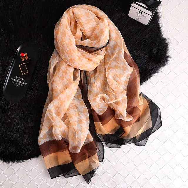 Fashion Silk Scarf Printed Bandana Shawl #LS-1