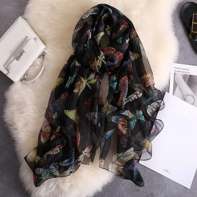 Fashion Silk Scarf Printed Bandana Shawl #LS-1