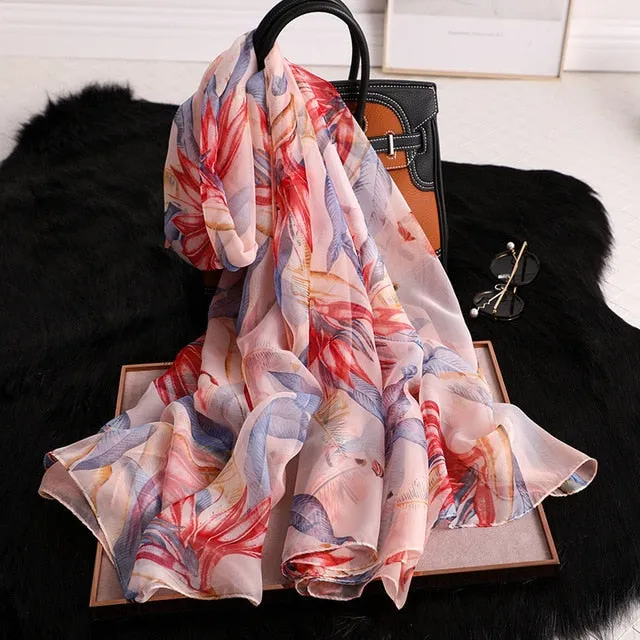 Fashion Silk Scarf Printed Bandana Shawl #LS-1